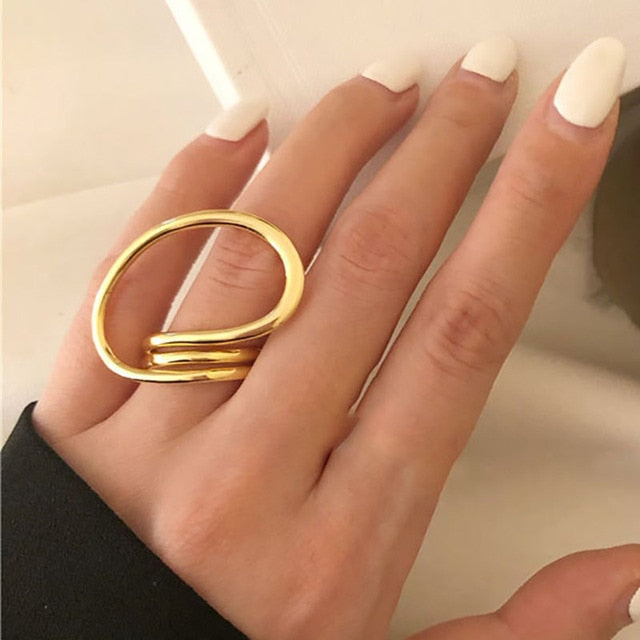 Geometric Gold Ring