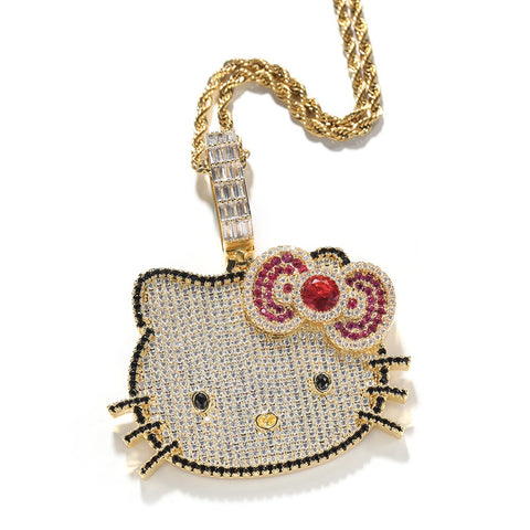 Iced Out Kitty Necklace