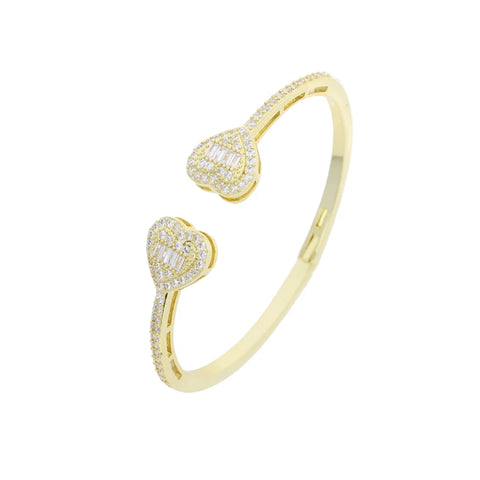 Iced Out Heart Bangle