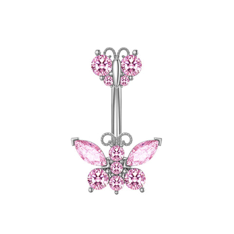 Butterfly, Saturn, Moon Belly Piercing