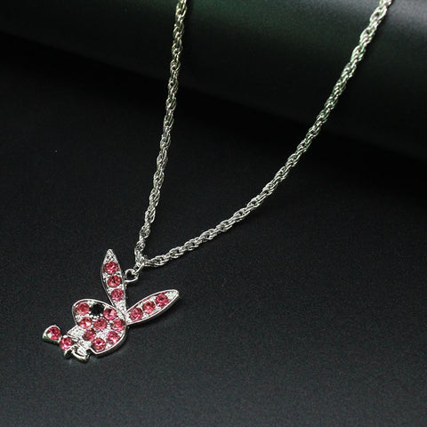 Crystal Bunny Pendant Necklace