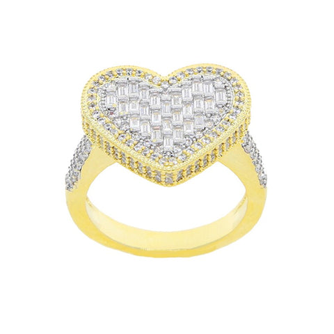 Iced Out Heart Ring