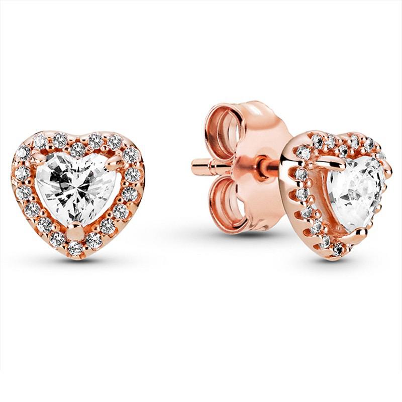 Heart Crystal Stud Earrings