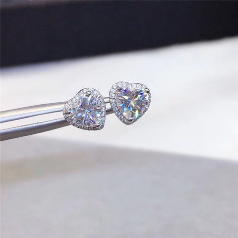 Crystal Heart Stud Earrings