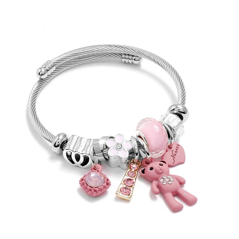 Pink Bear Cuff Bracelet