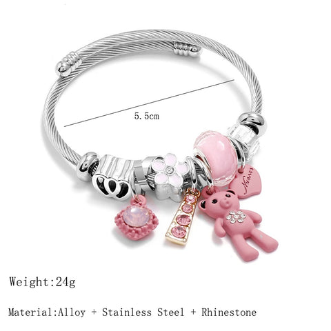 Pink Bear Cuff Bracelet