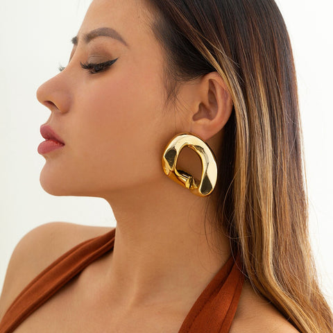 Gold Geometric Hoop Earrings