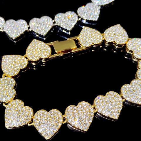 Iced Out Heart Bracelet