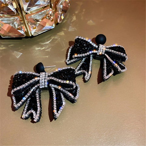 Black Bowknot Dangle Earrings