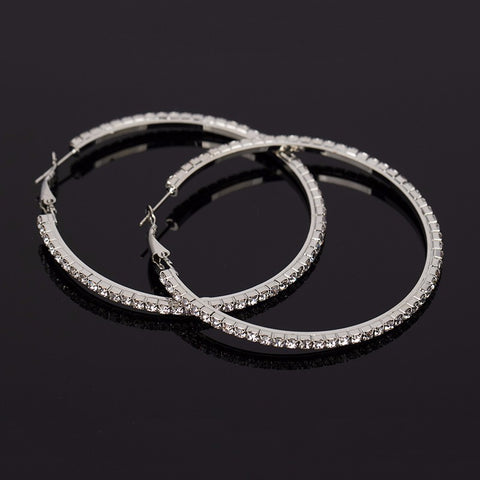 Rhinestone Hoop Earrings