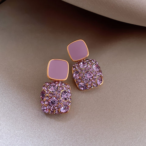 Crystal Purple Earrings