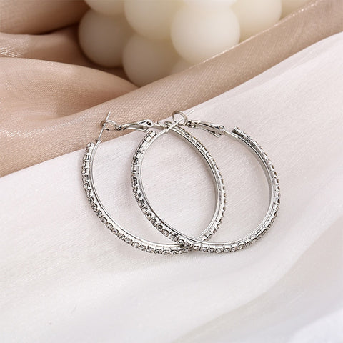 Rhinestone Hoop Earrings