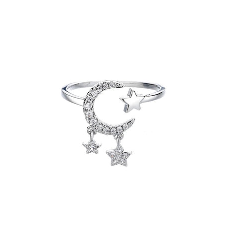 Silver Moon Ring