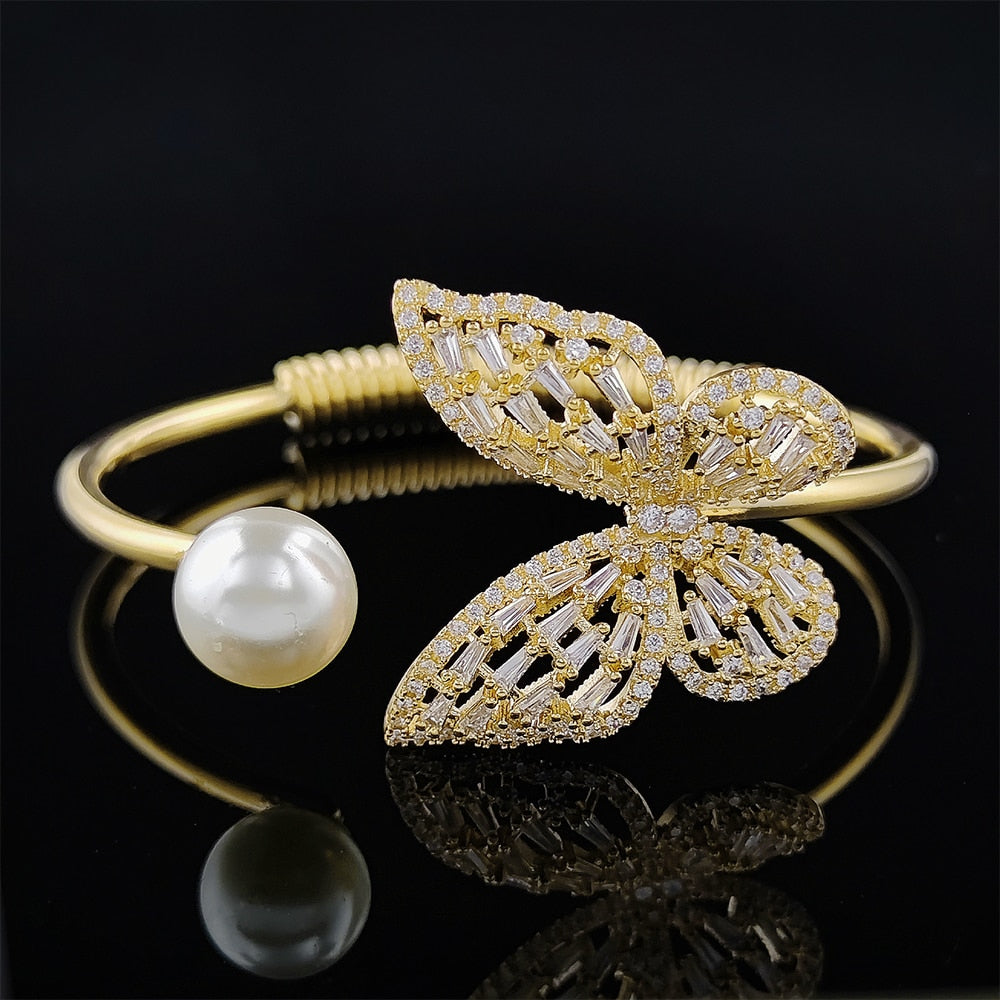 Pearl Butterfly Bangle