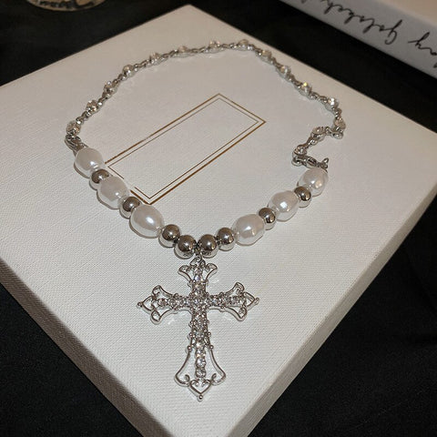 Pearl Cross Necklace