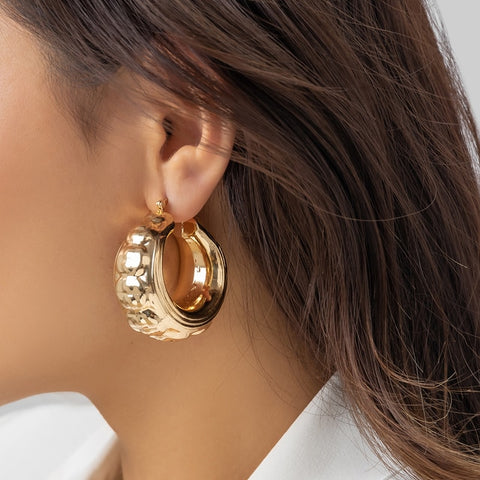 Gold Geometric Hoop Earrings