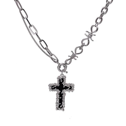 Cross Barbed Thorn Necklace