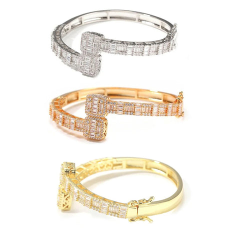 Crystal Square Bangle Bracelet