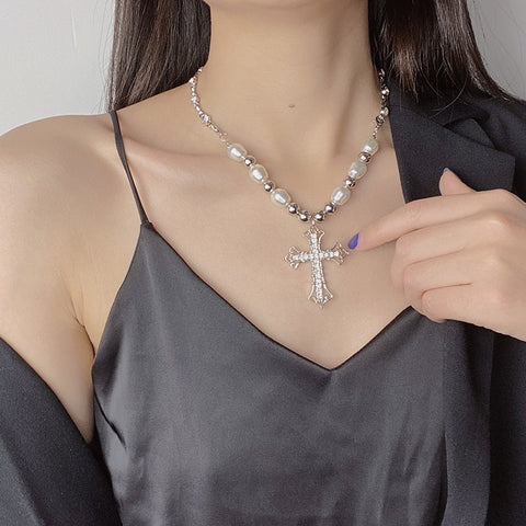 Pearl Cross Necklace