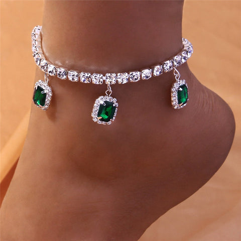 Vintage Emerald Anklet