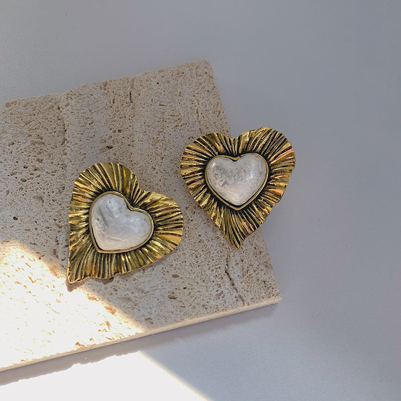 Retro Heart Earrings