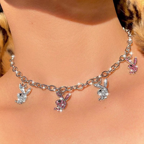 Crystal Bunny Pendant Necklace