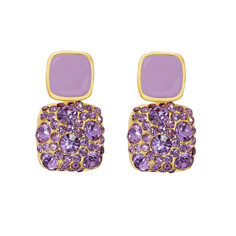 Crystal Purple Earrings