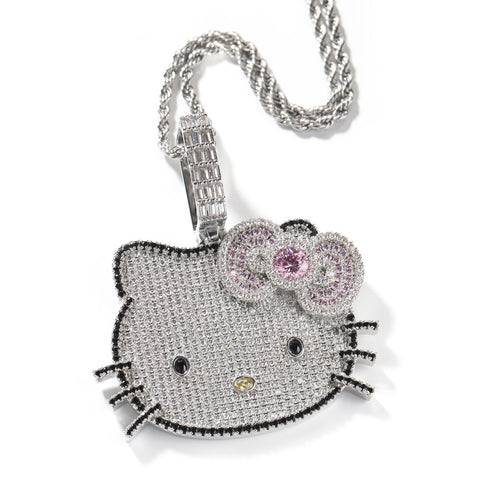 Iced Out Kitty Necklace