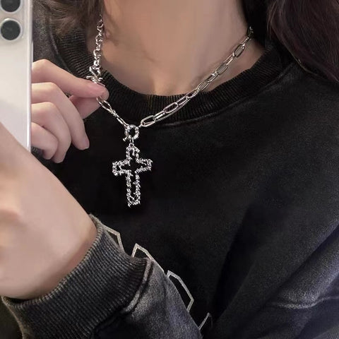 Cross Barbed Thorn Necklace