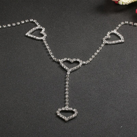 Rhinestone Heart Waist Chain