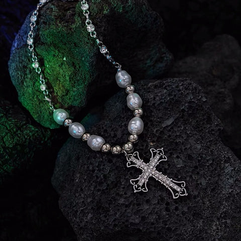 Pearl Cross Necklace