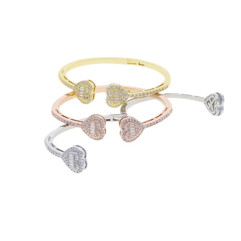 Iced Out Heart Bangle