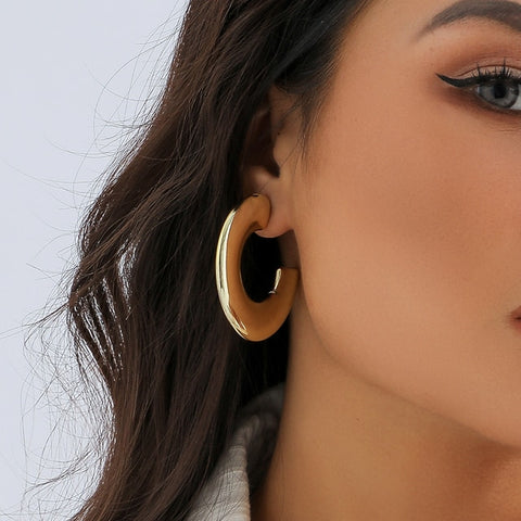 Gold Geometric Hoop Earrings