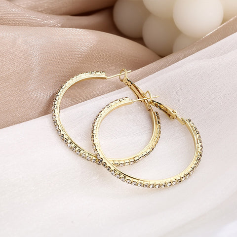 Rhinestone Hoop Earrings