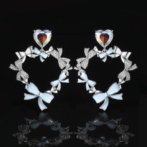 Rhinestone Bow Earrings