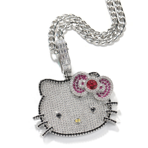 Iced Out Kitty Necklace