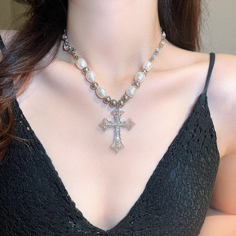 Pearl Cross Necklace