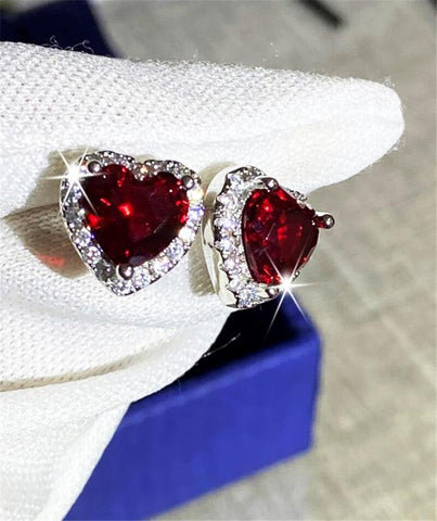 Crystal Heart Stud Earrings