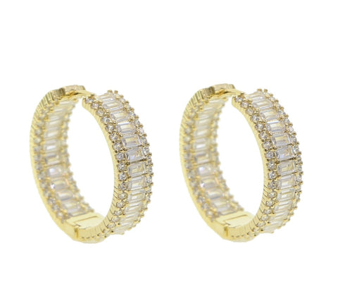 Diamanté Hoop Earrings