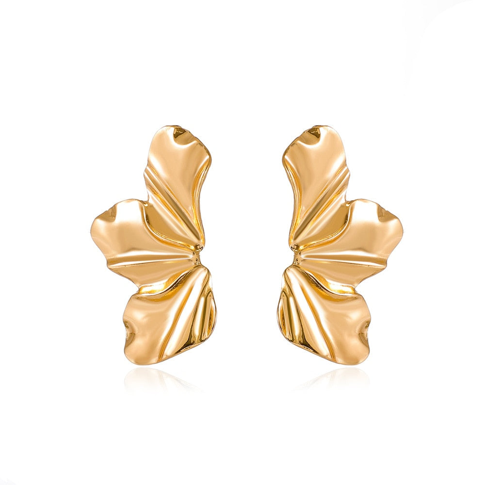 Gold Petal Earrings