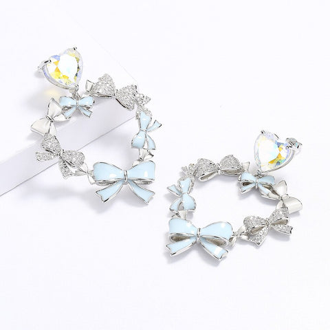 Rhinestone Bow Earrings