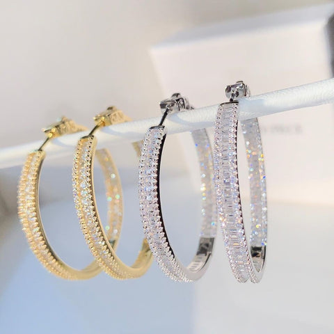 Diamanté Hoop Earrings