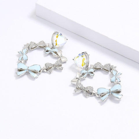 Rhinestone Bow Earrings