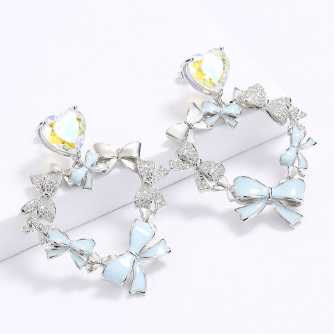 Rhinestone Bow Earrings