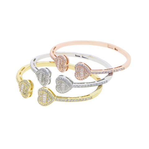 Iced Out Heart Bangle