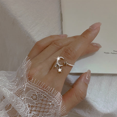 Silver Moon Ring