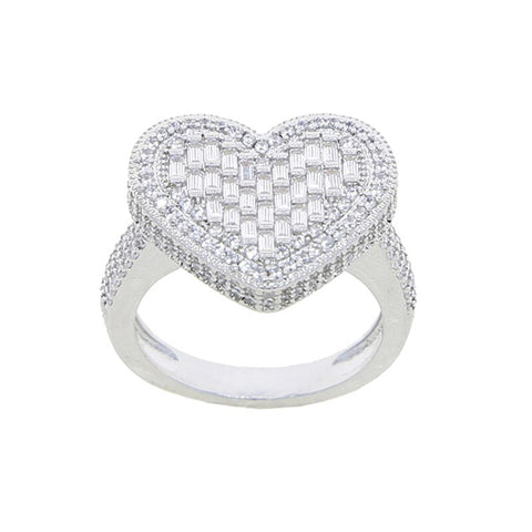 Iced Out Heart Ring