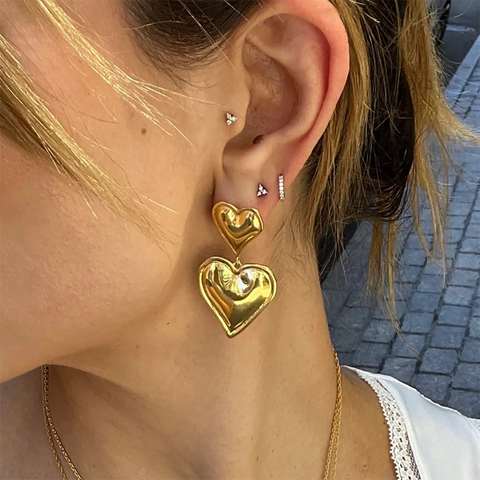 Double Heart Earrings