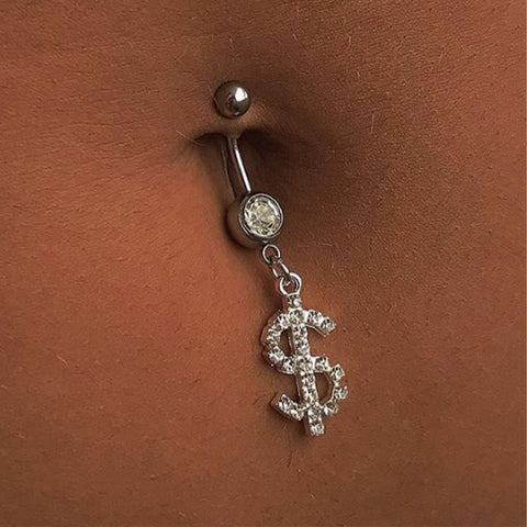 Dollar Sign Belly Piercing