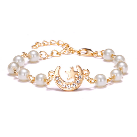 Rhinestone Pearl Bracelet